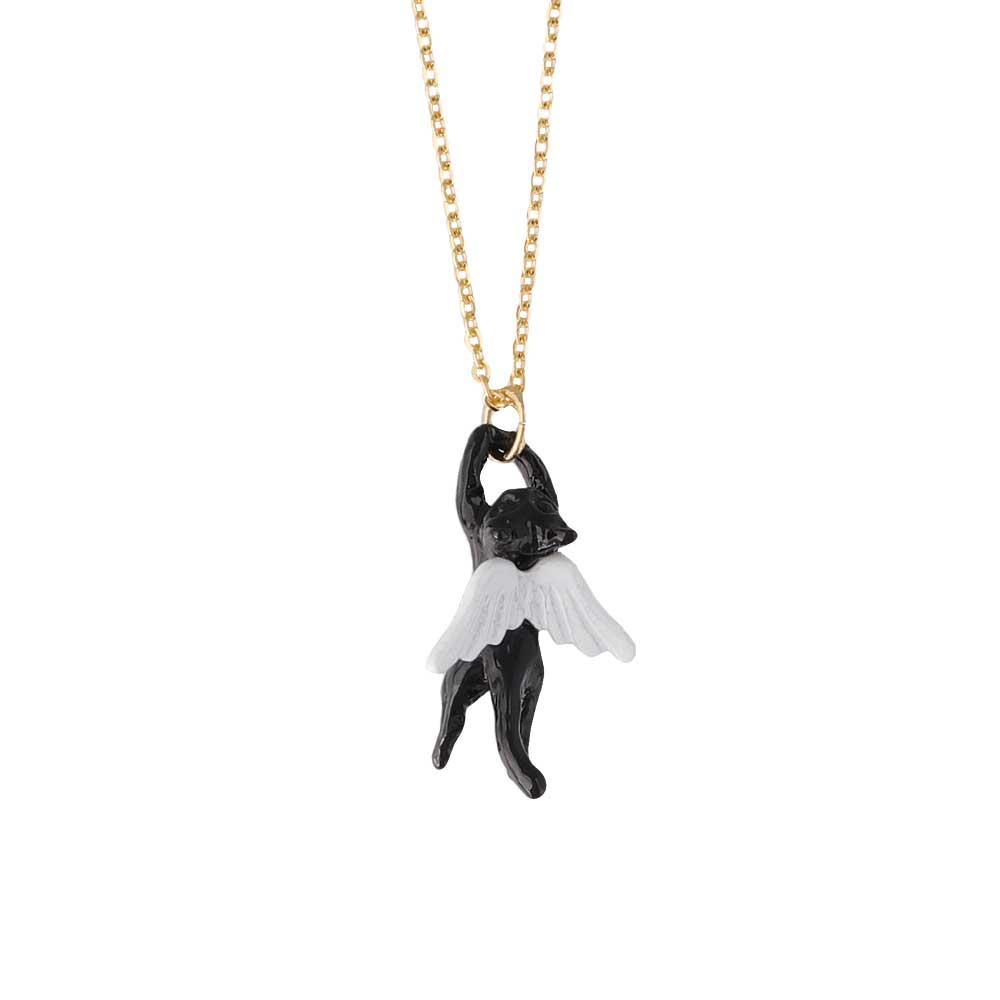 Winged Cat Short Necklace