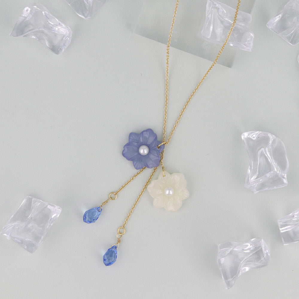 Nemophila Layered Charm Necklace