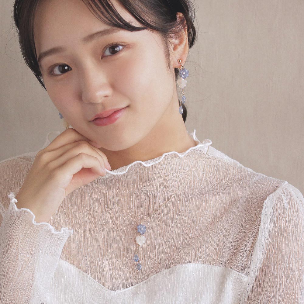 Mini Nemophila Layered Charm Necklace