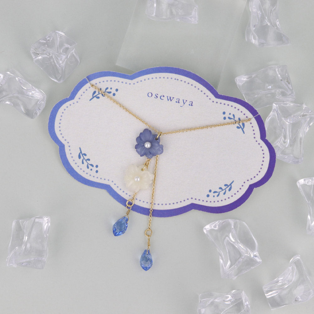 Mini Nemophila Layered Charm Necklace