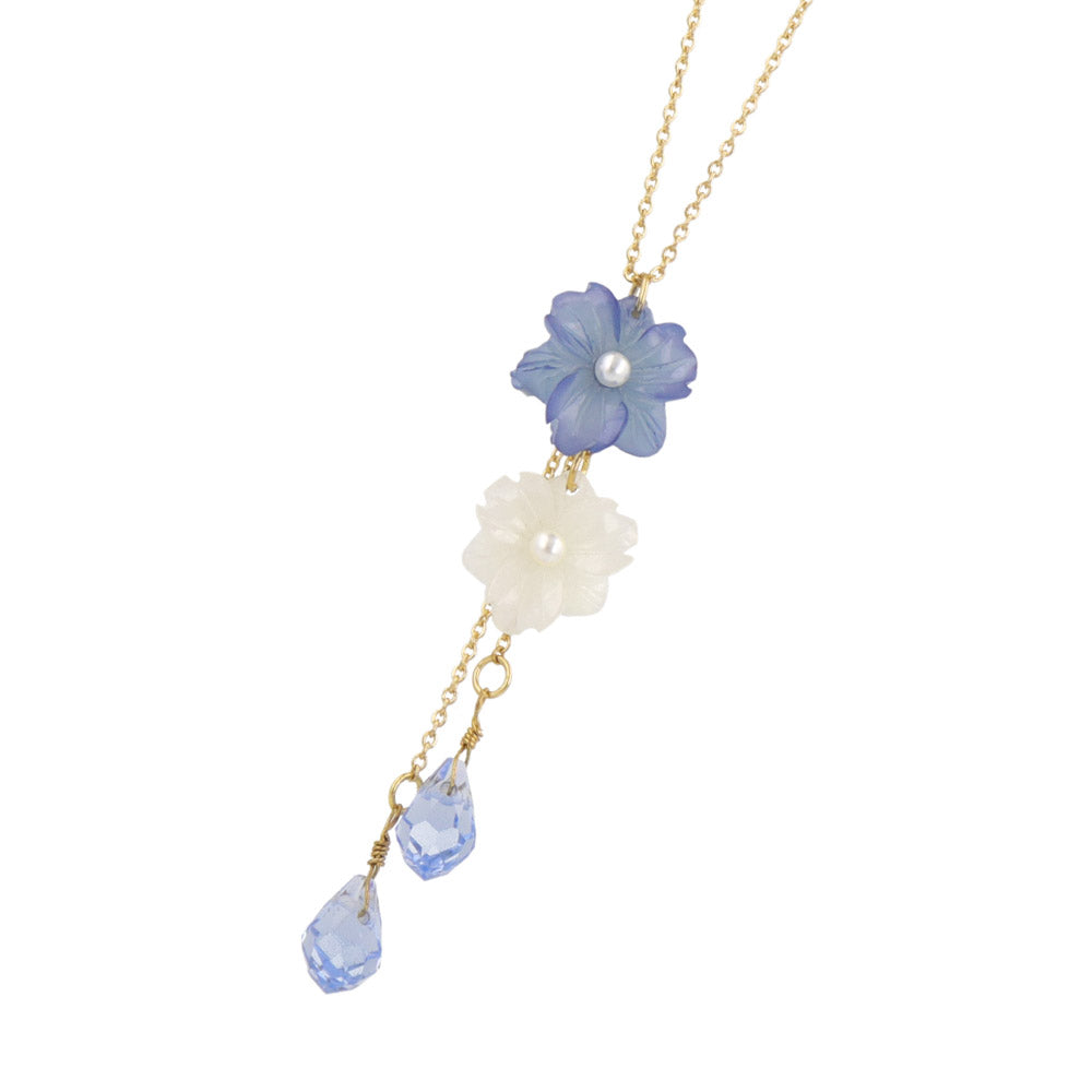 Mini Nemophila Layered Charm Necklace