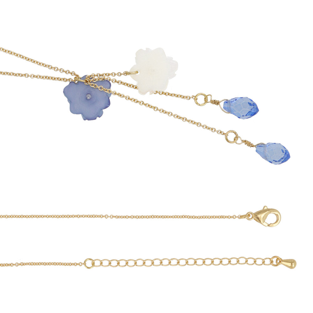 Mini Nemophila Layered Charm Necklace