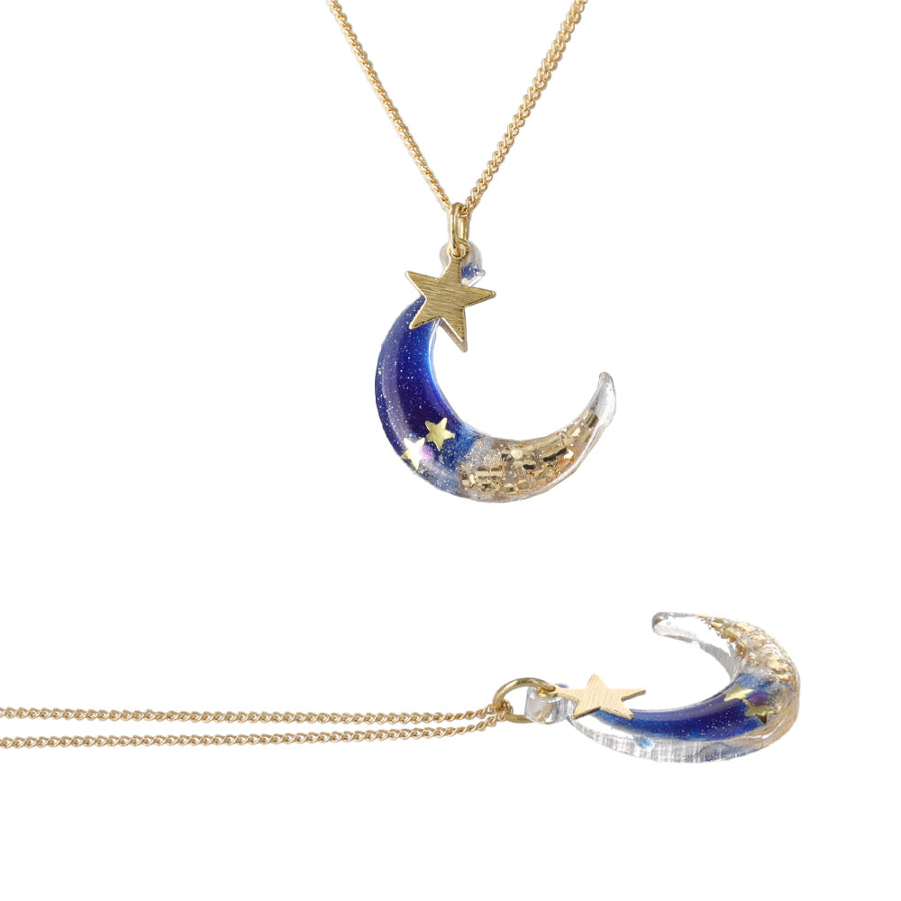 Starry Blue Moon Necklace
