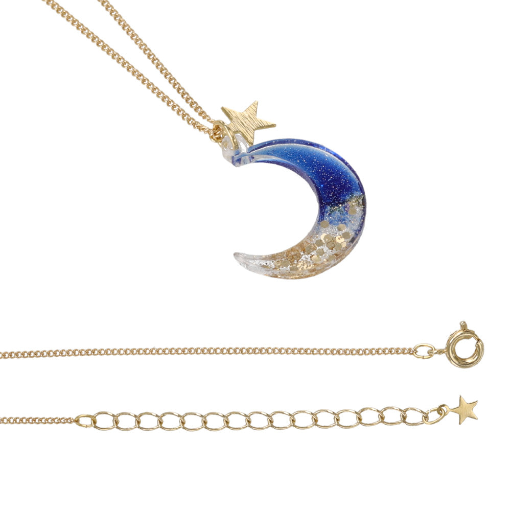 Starry Blue Moon Necklace