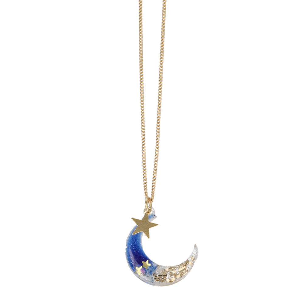 Starry Blue Moon Necklace