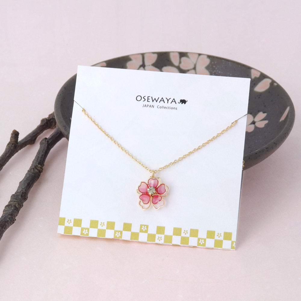 Stone Center Sakura Necklace - osewaya