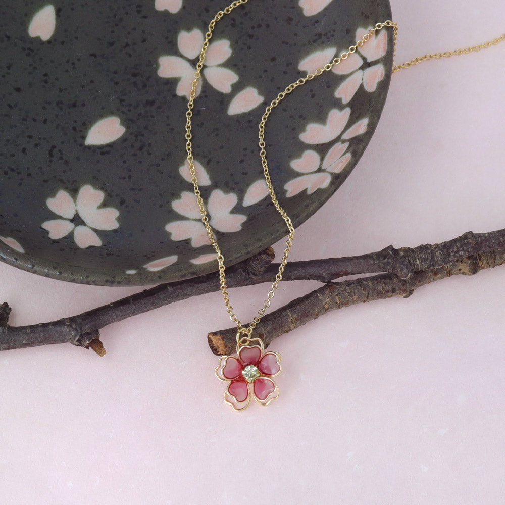 Stone Center Sakura Necklace