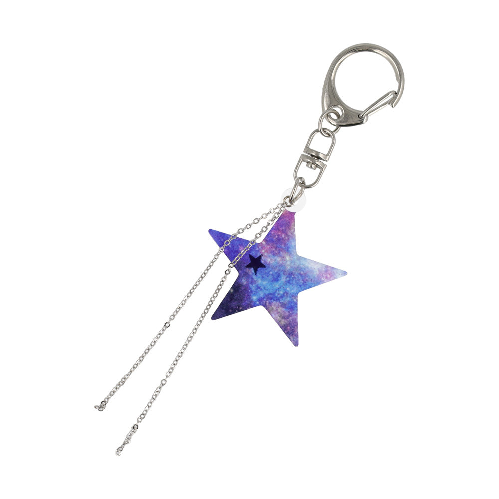 Cosmic Blue Star Keyring