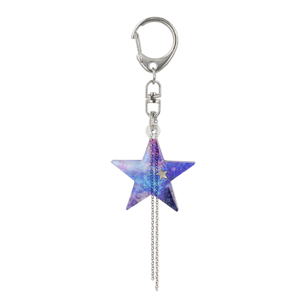 Cosmic Blue Star Keyring