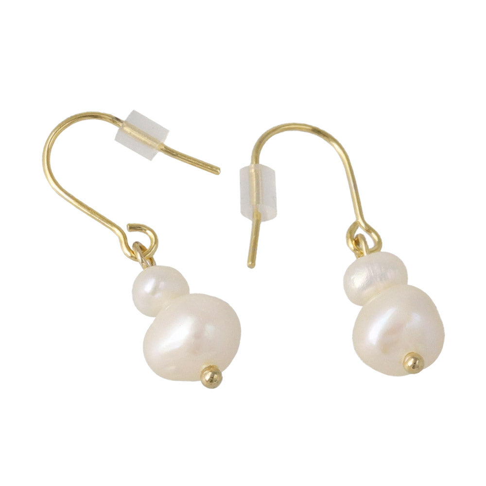 Double Pearl Drop Earrings
