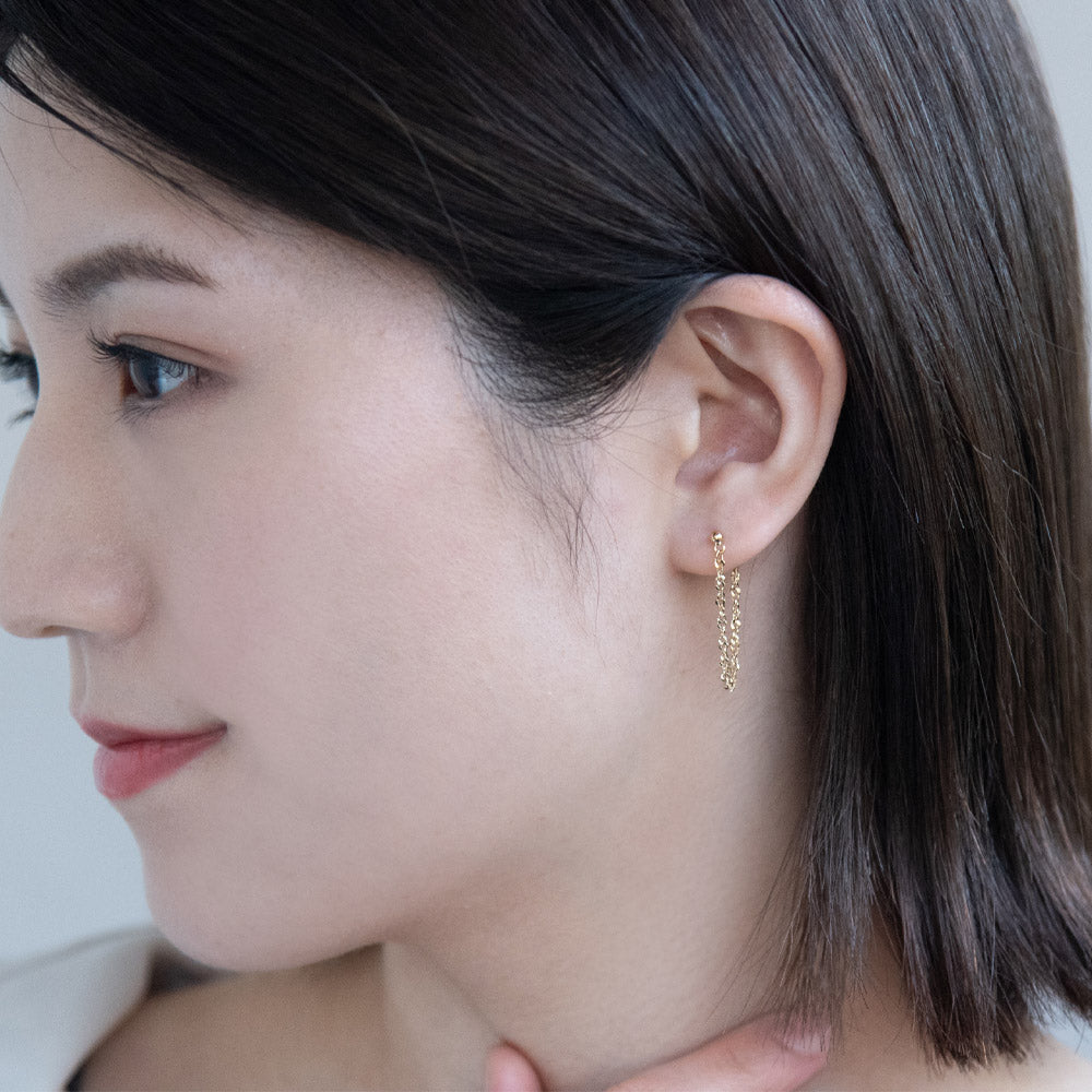 Short Chain Hoop Earrings
