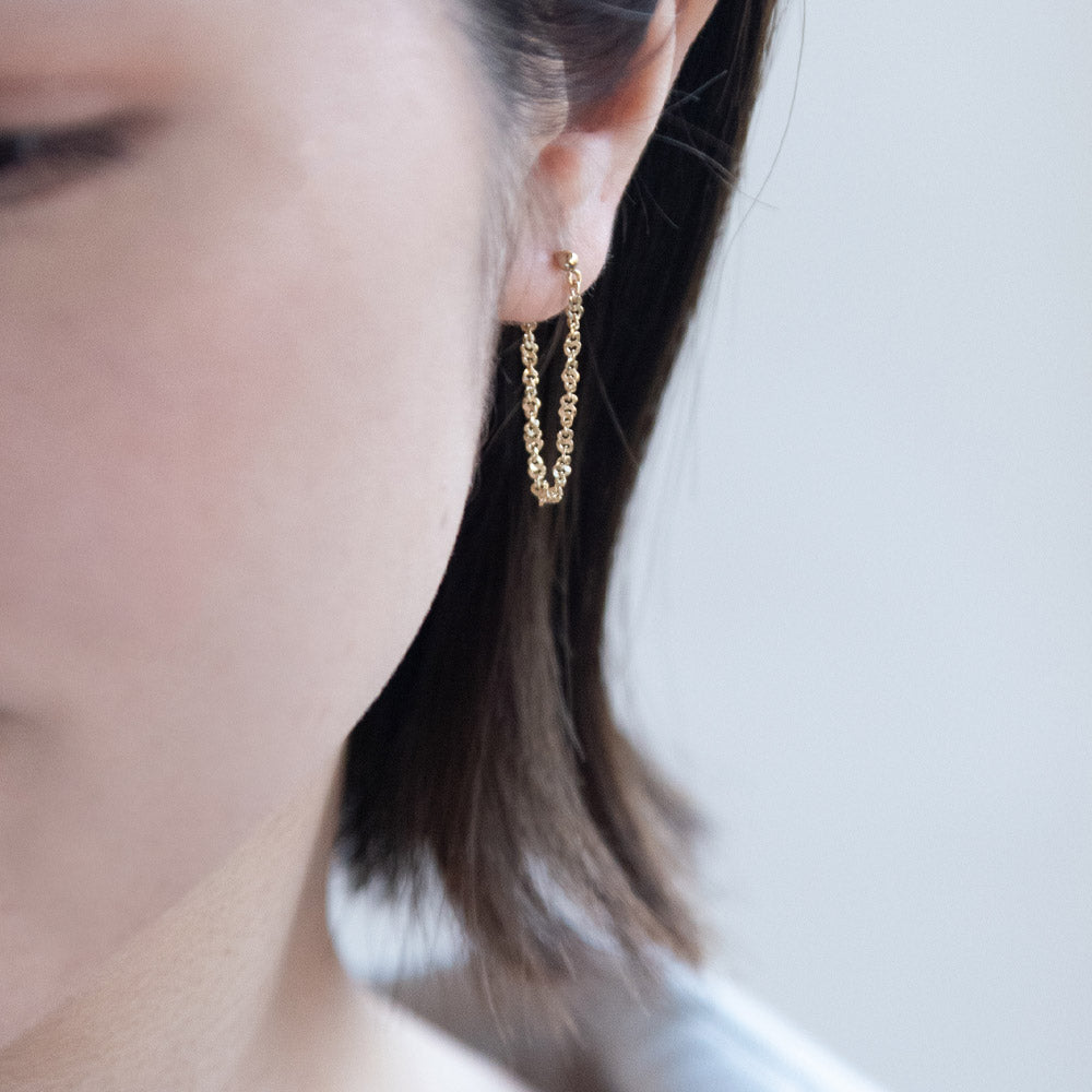 Short Chain Hoop Earrings