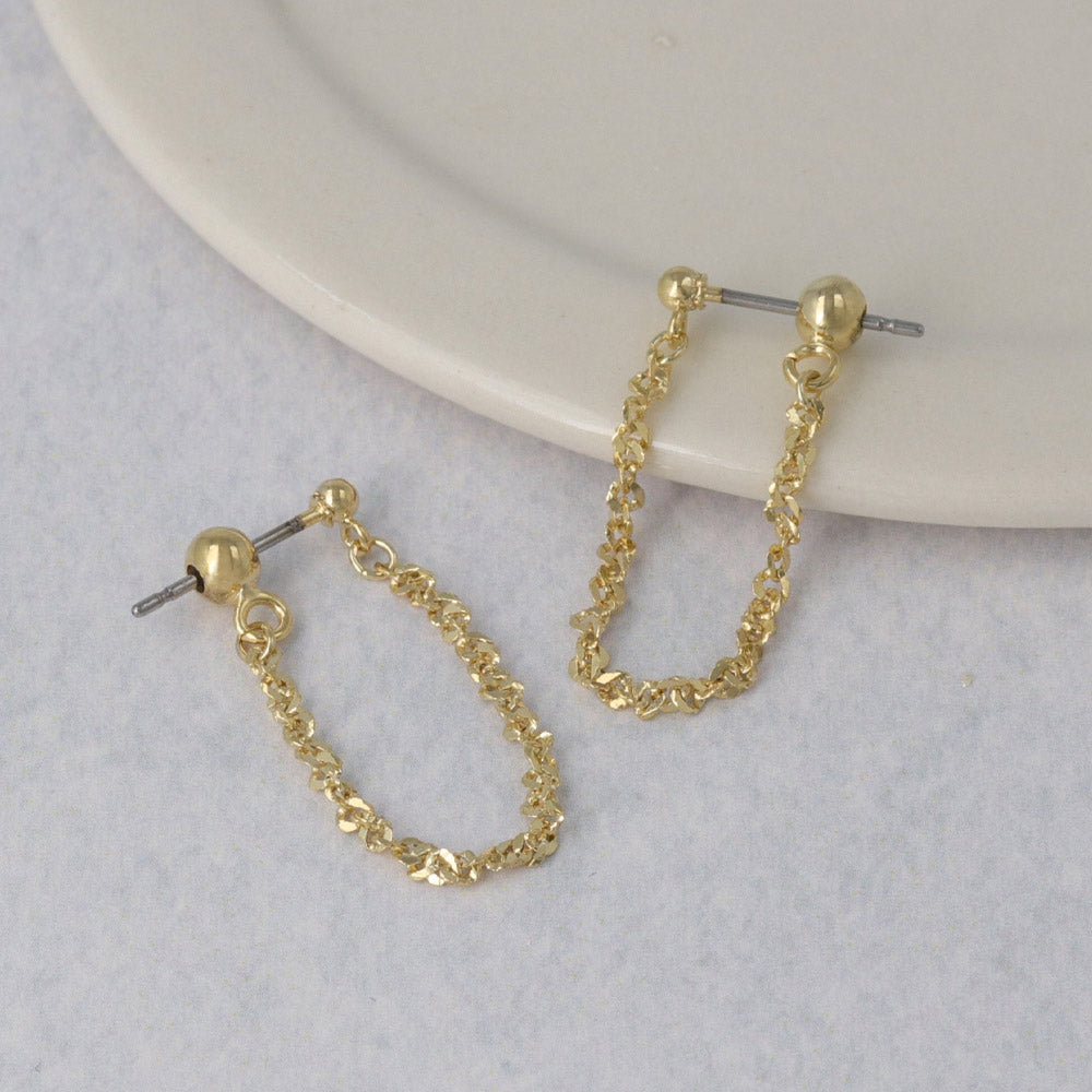 Short Chain Hoop Earrings