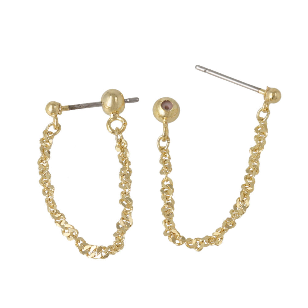 Short Chain Hoop Earrings