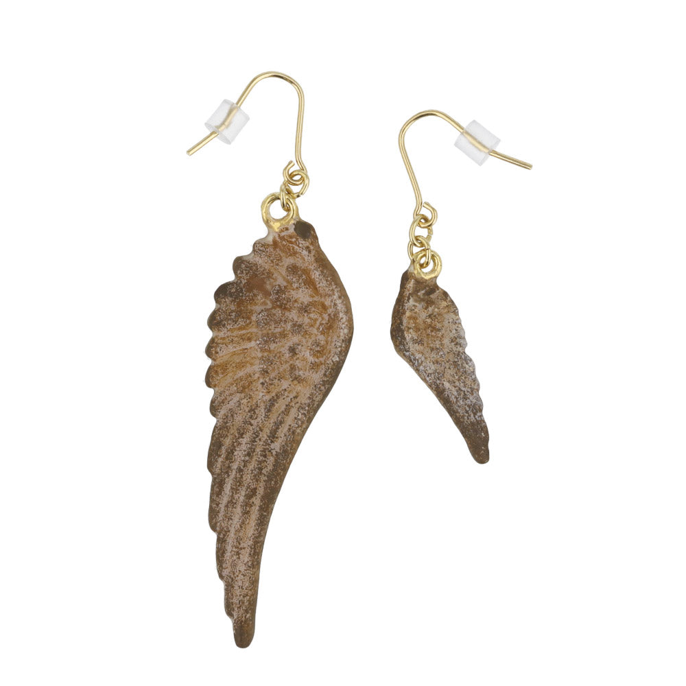 Pottery Esque Wing Mismatched Earrings