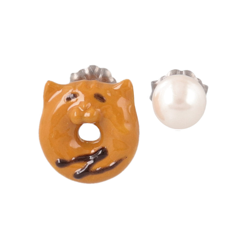 Cat Doughnut Mismatched Earrings