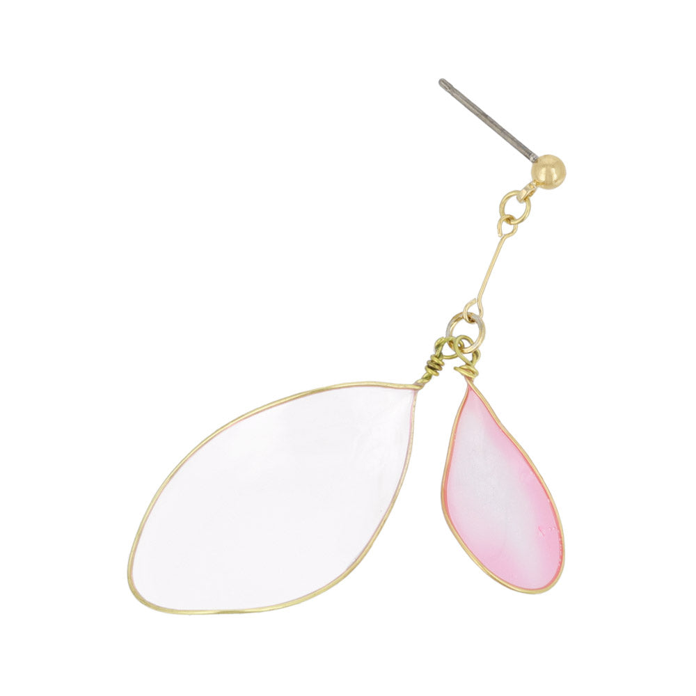 Clear Petal Drop Earrings