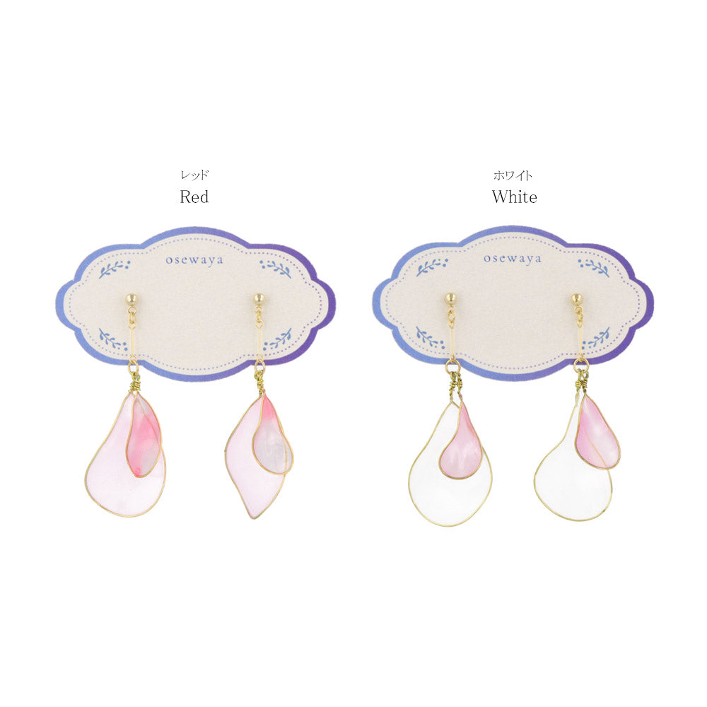 Clear Petal Drop Earrings