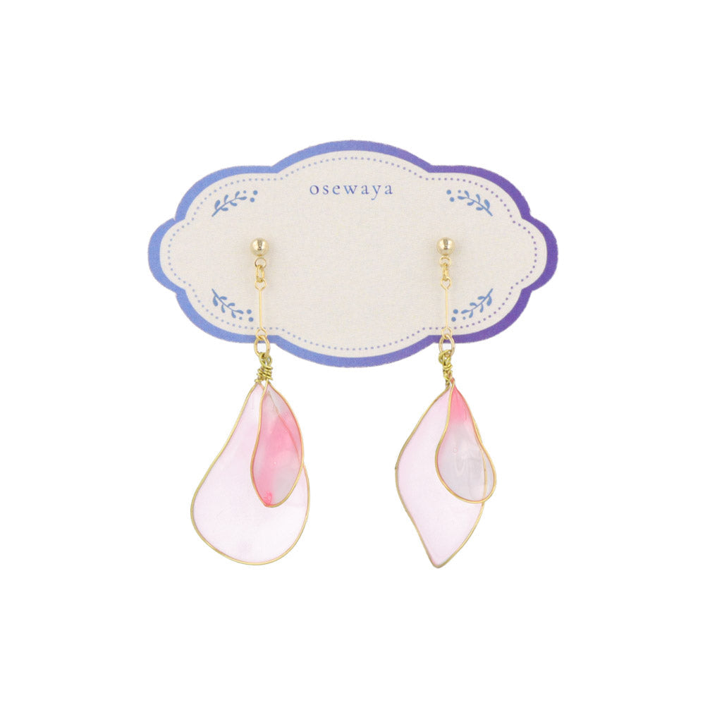 Clear Petal Drop Earrings