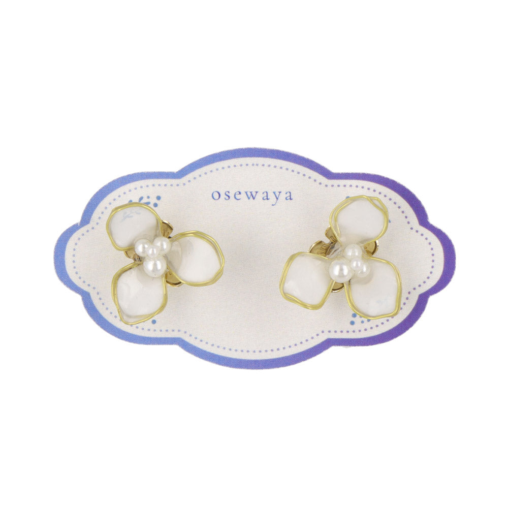 Clear Flower Pearl Cluster Studs