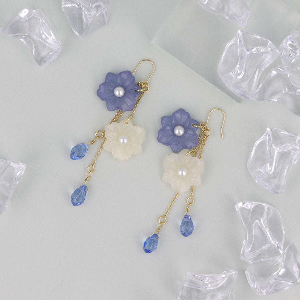 Nemophila Layered Drop Earrings