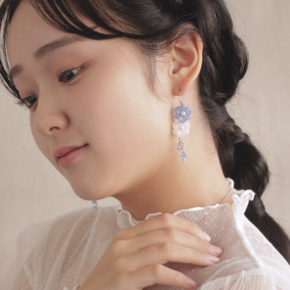 Nemophila Layered Drop Earrings