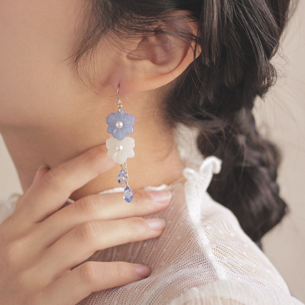 Nemophila Layered Drop Earrings