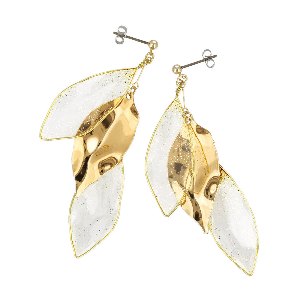 Leaf Cluster Drop Earrings