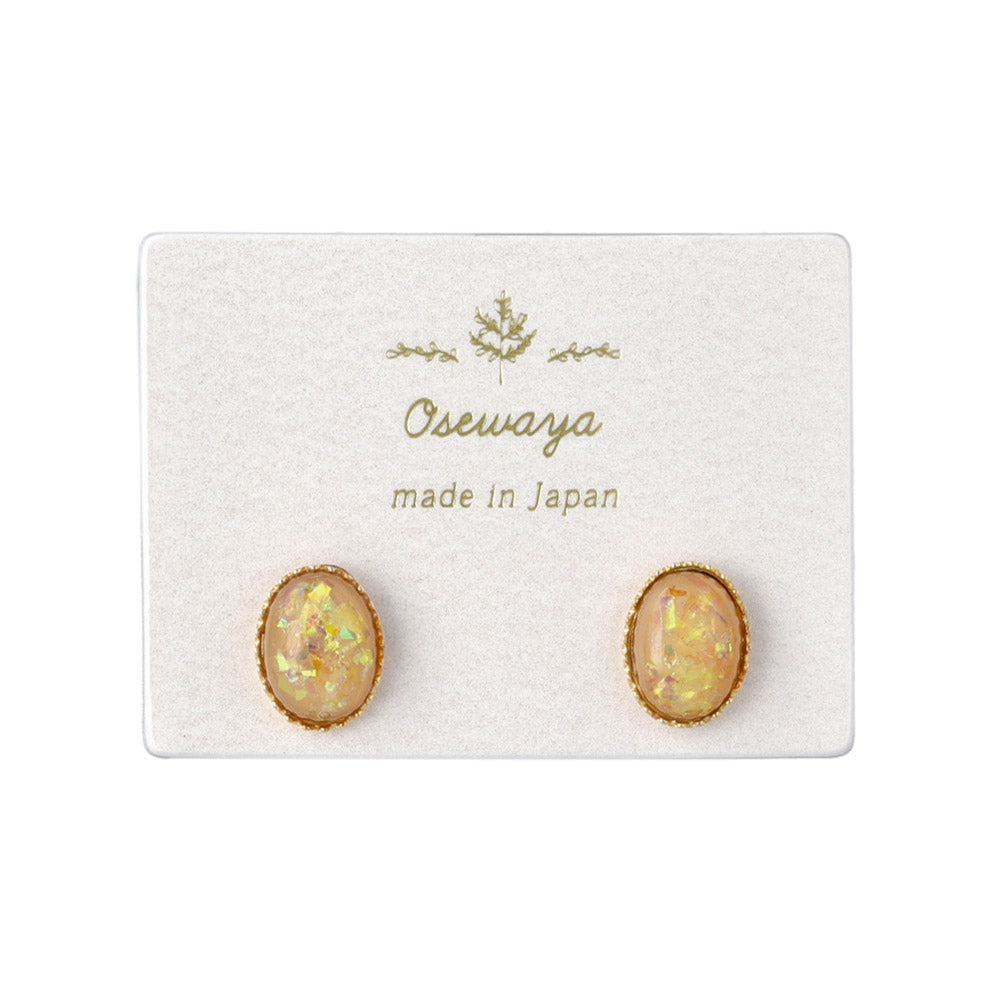 Oval Iridescent Stone Studs