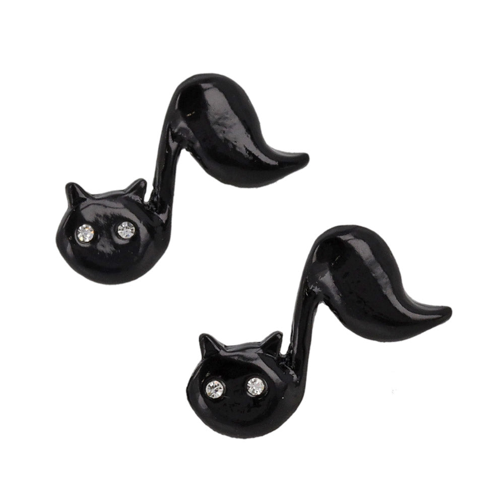 Catty Musical Note Stud Earrings