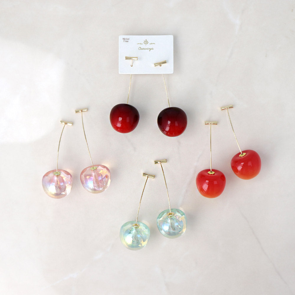 3D Cherry Drop Earrings - osewaya