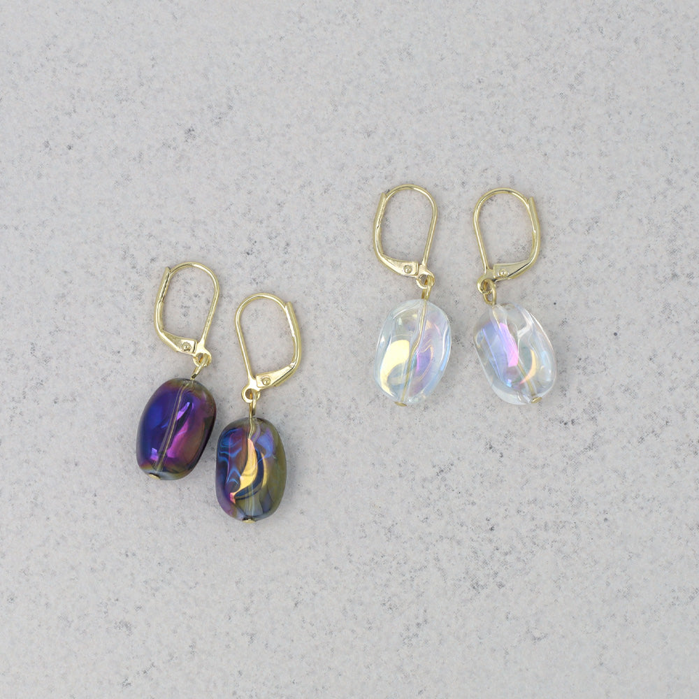 Iridescent Chunk Drop Earrings - osewaya