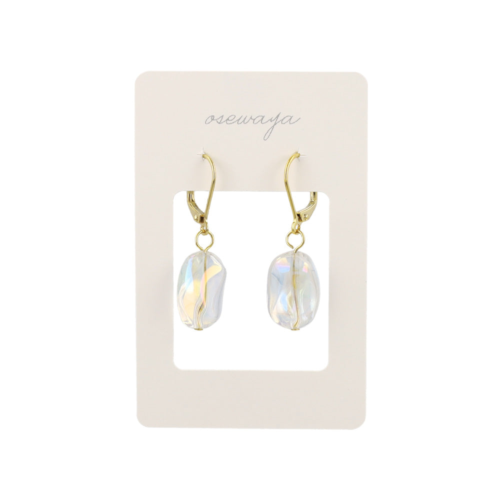 Iridescent Chunk Drop Earrings