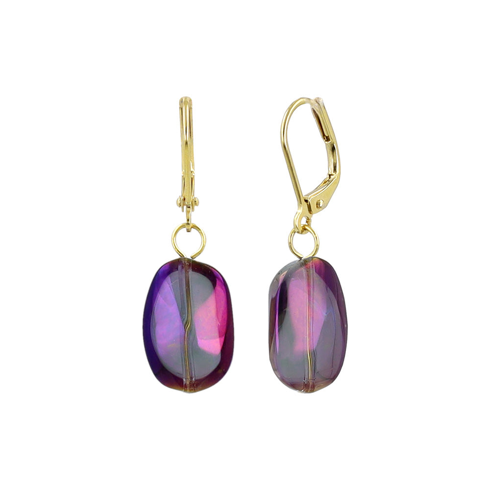 Iridescent Chunk Drop Earrings