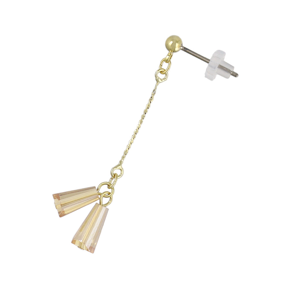 Iridescent Double Bead Drop Earrings