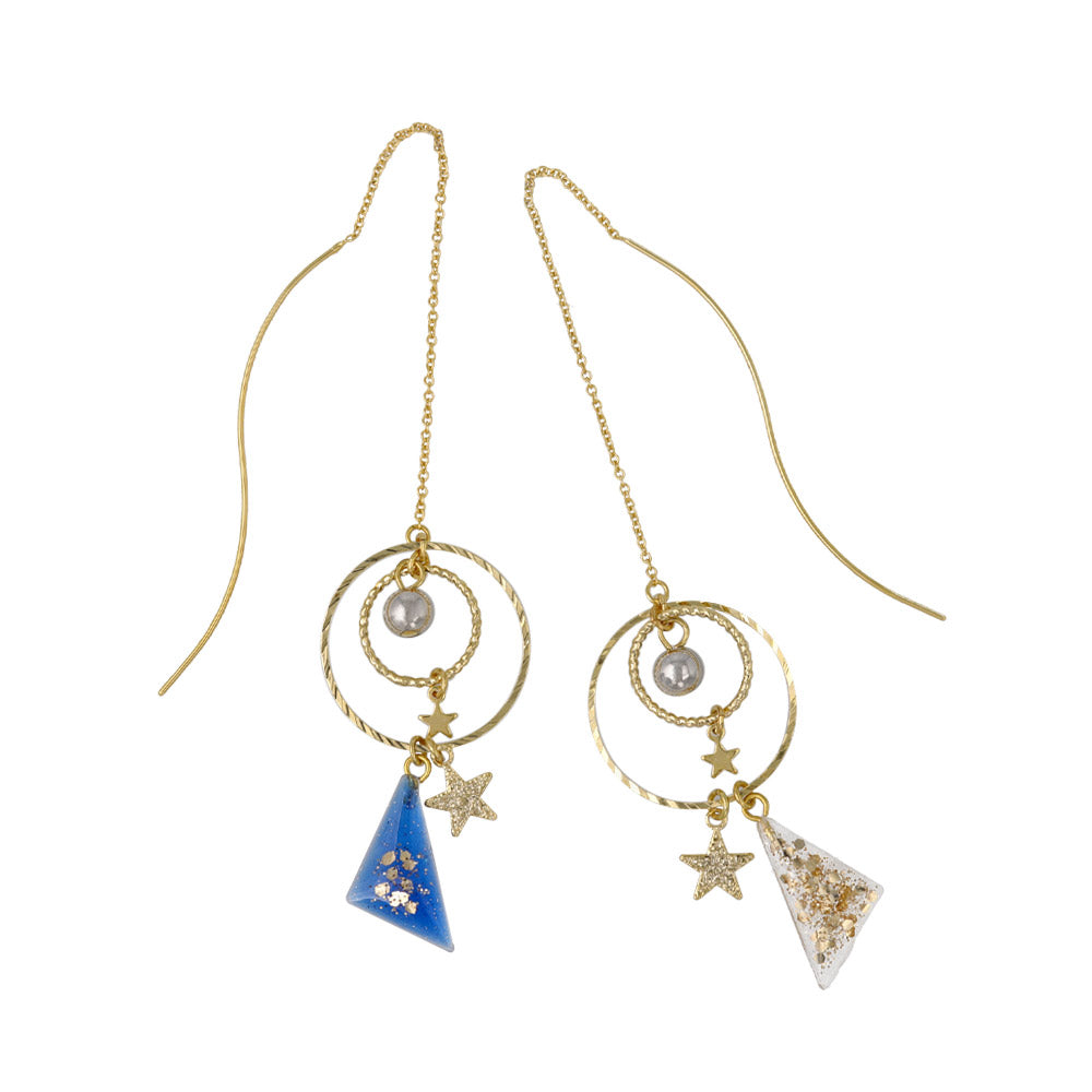 Celestial Drop Threader Earrings