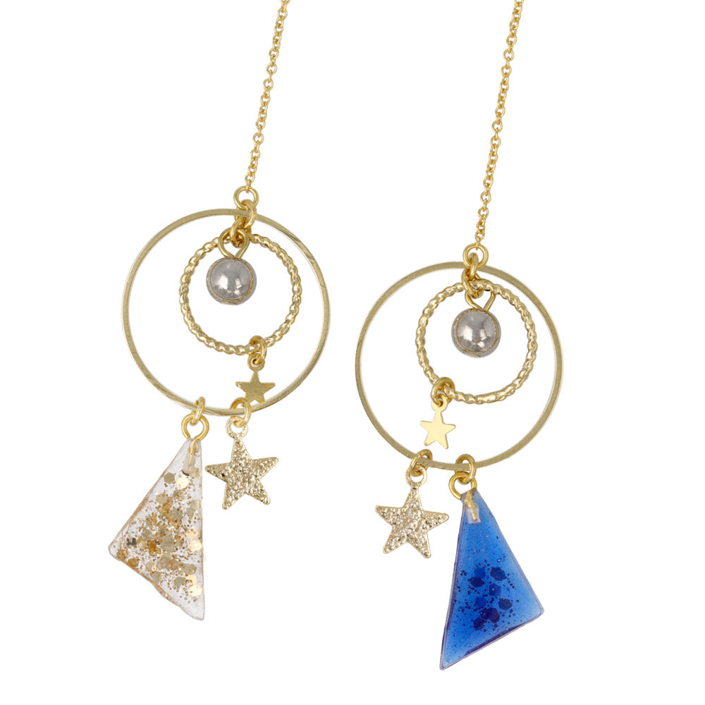 Celestial Drop Threader Earrings