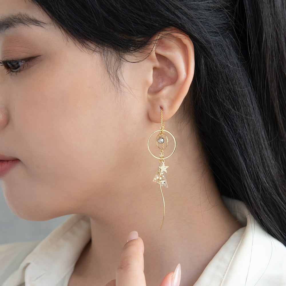 Celestial Drop Threader Earrings