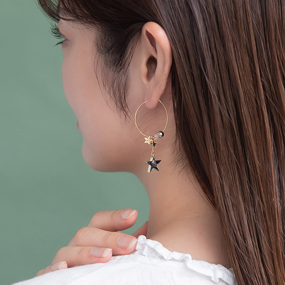 Starry Beaded Hoop Earrings