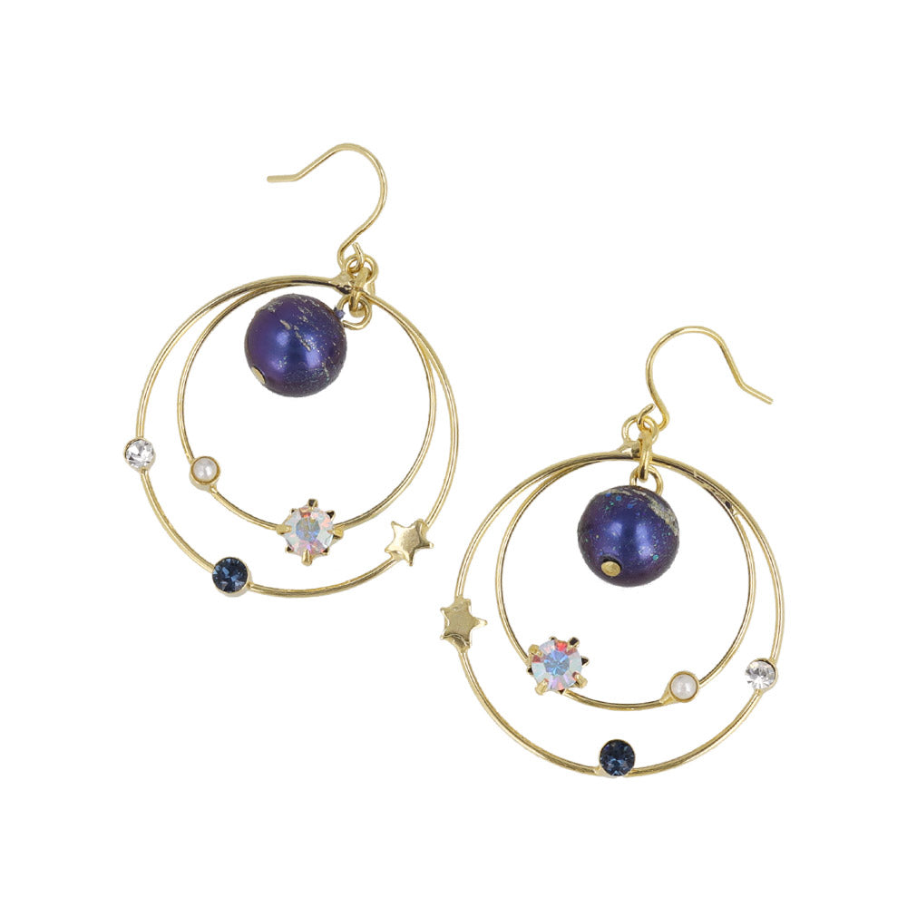 Astronomy Double Hoop Earrings