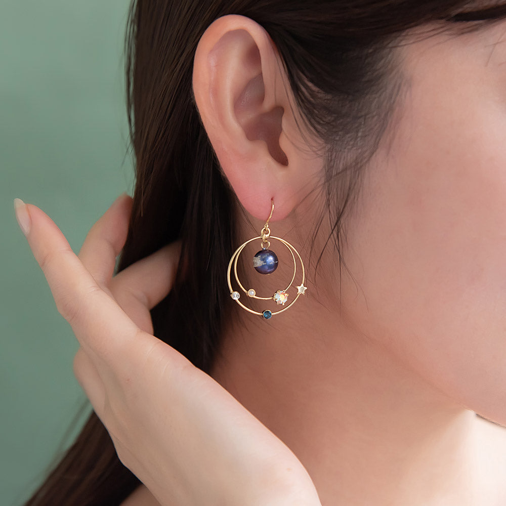 Astronomy Double Hoop Earrings