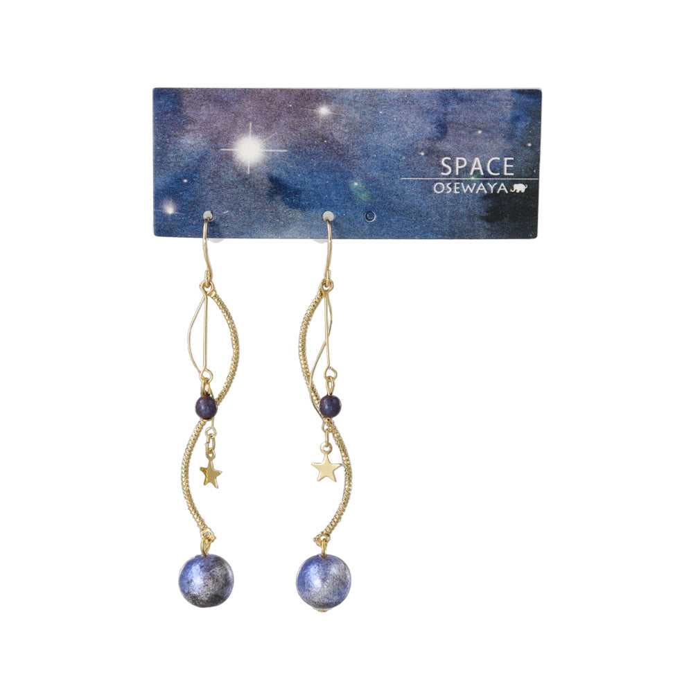 Blue Planet Linear Drop Earrings