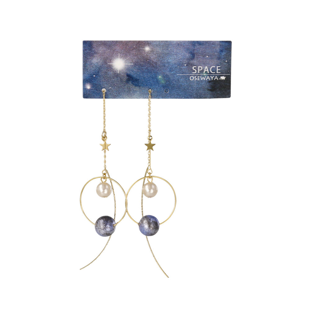Planetary Drop Threader Earrings