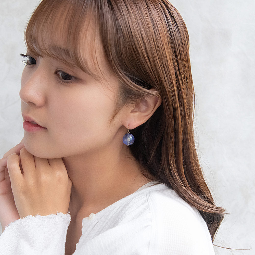 Starry Blue Planet Earrings