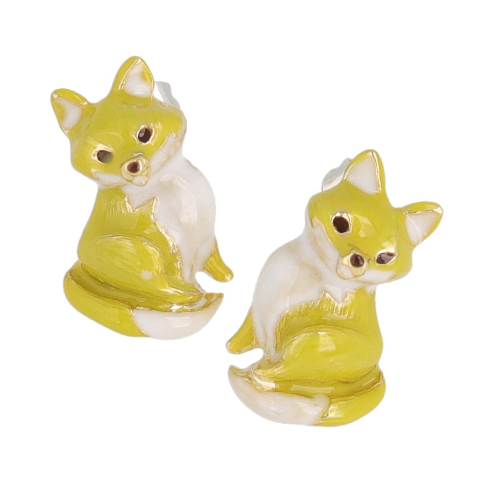 Fluffy Fox Stud Earrings