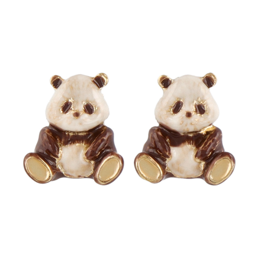 Osuwari Panda Stud Earrings