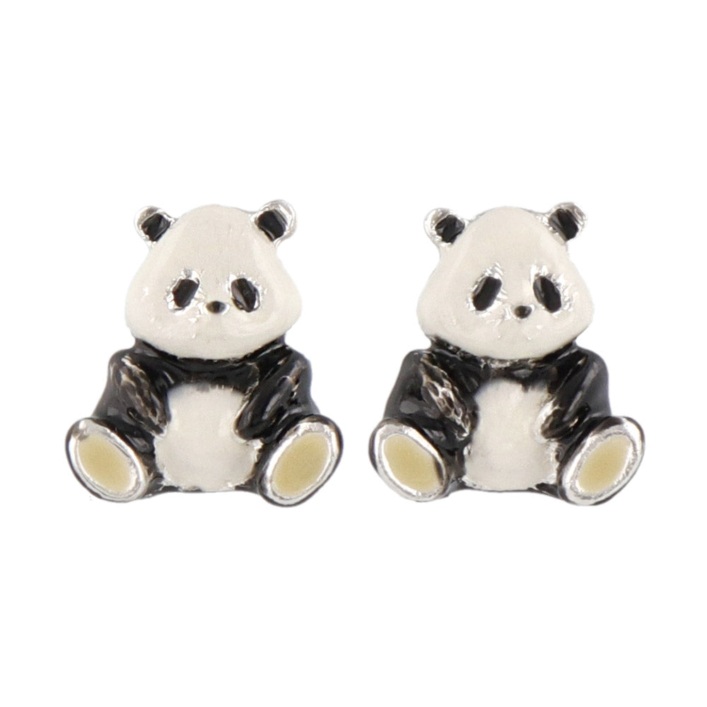 Osuwari Panda Stud Earrings