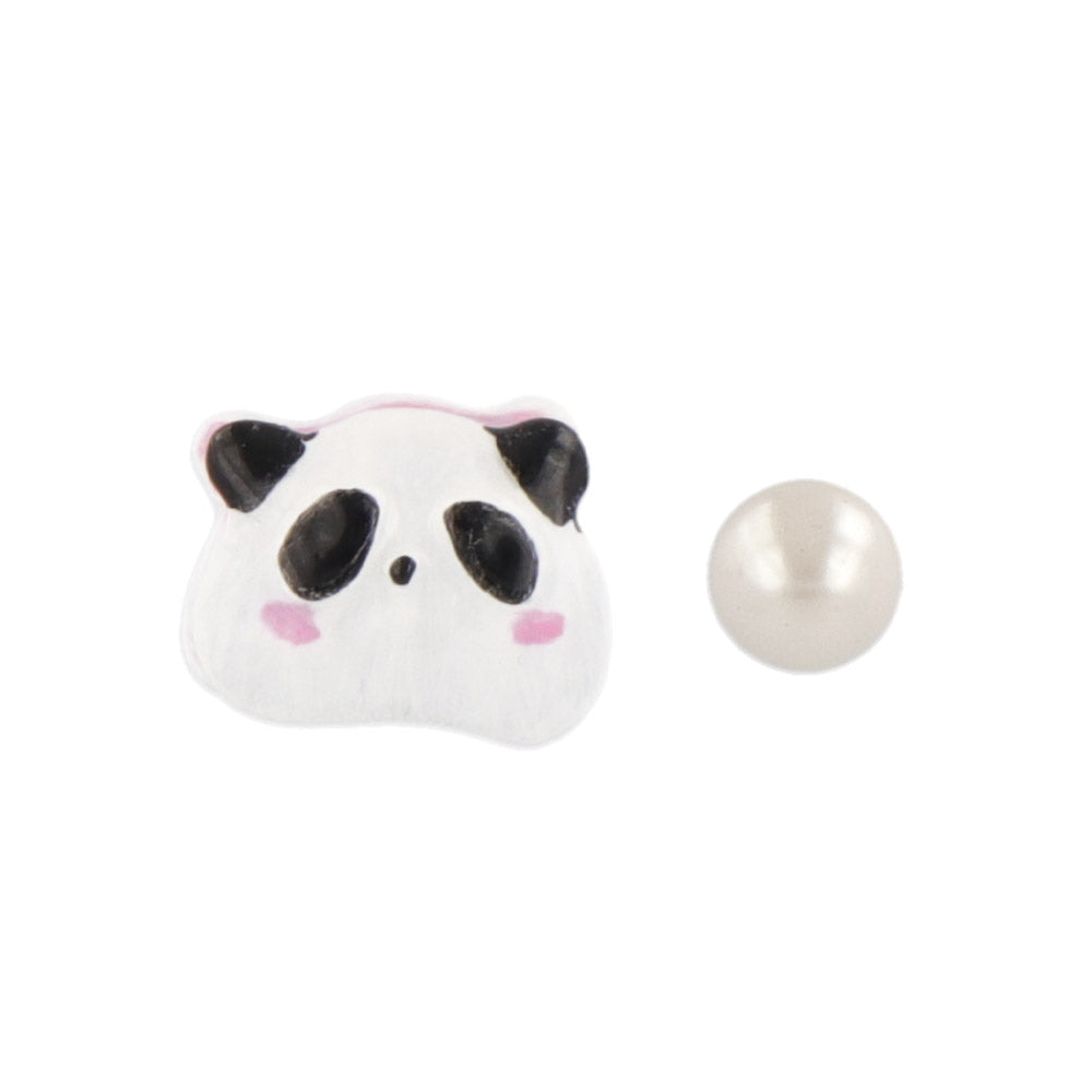 Puffy Panda Asymmetrical Studs