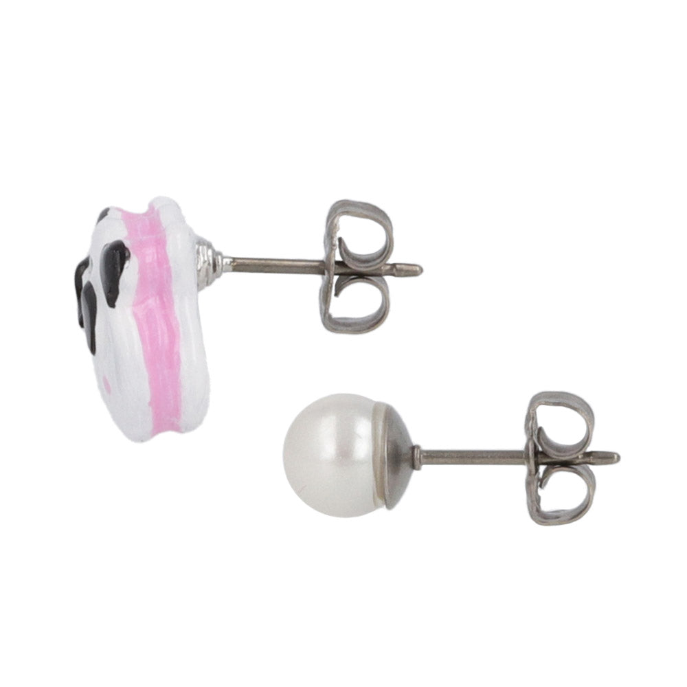 Puffy Panda Asymmetrical Studs