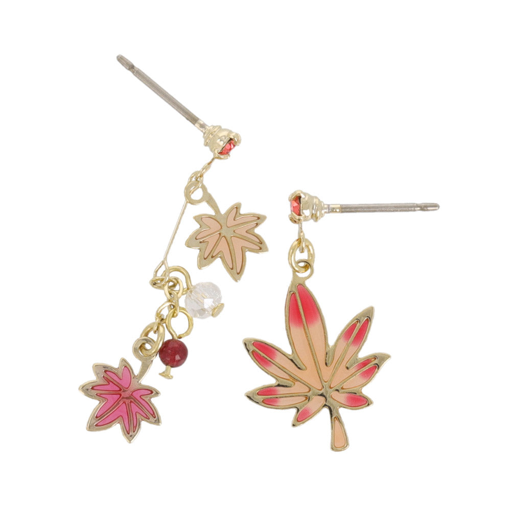 Gradient Momiji Asymmetric Earrings